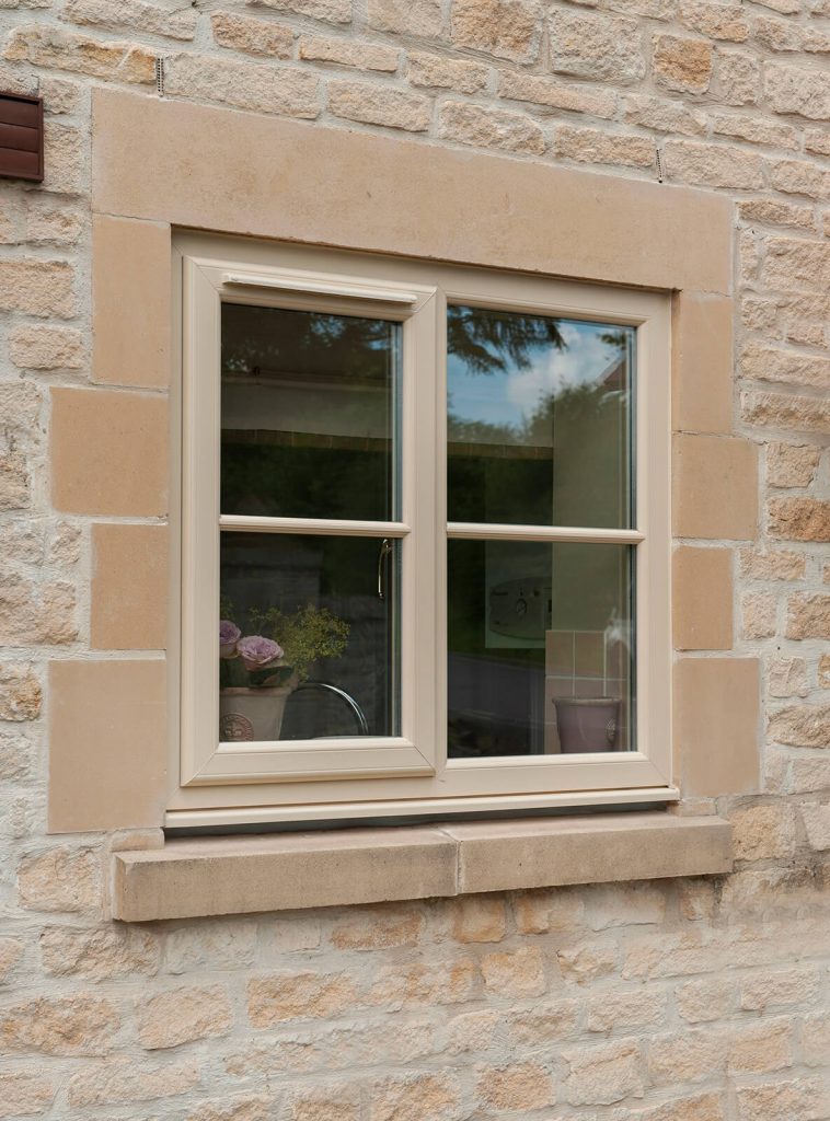 Cream uPVC casement window