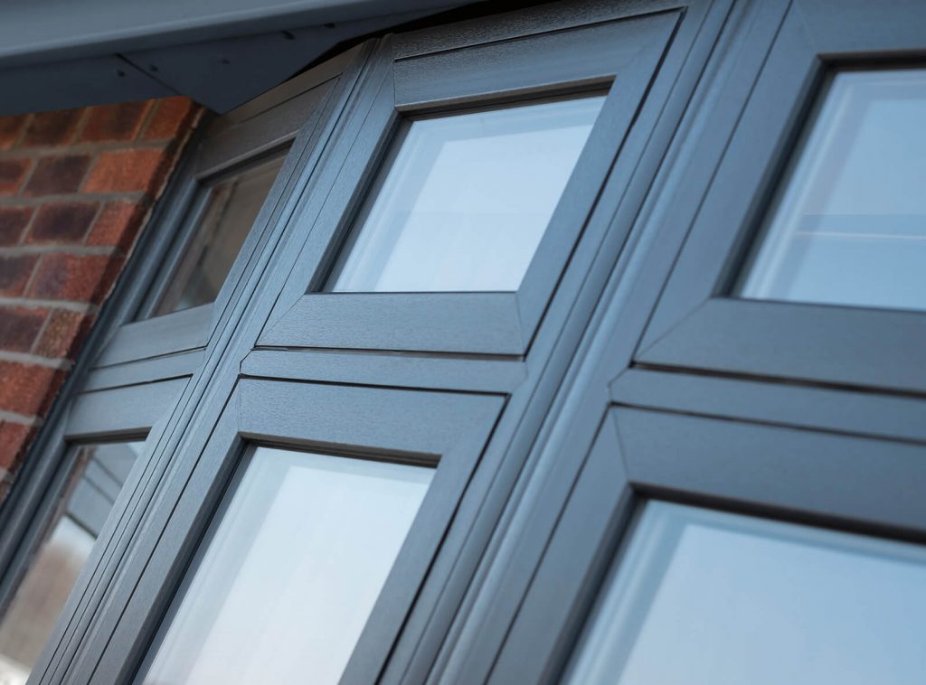 flush sash bay window close up