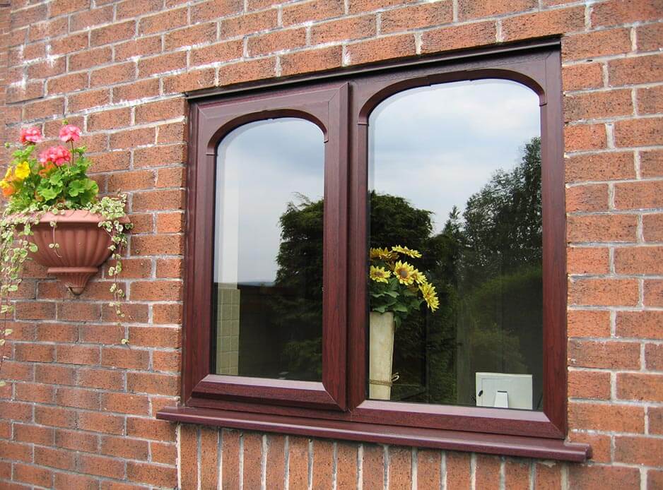 uPVC casement windows in rosewood