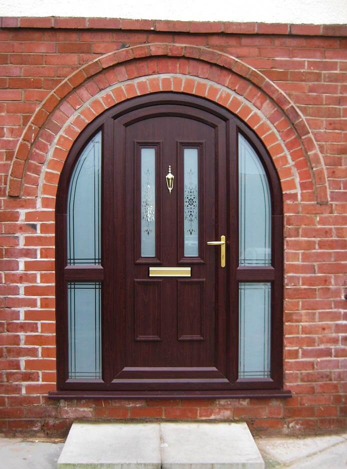 upvc arched rosewood door