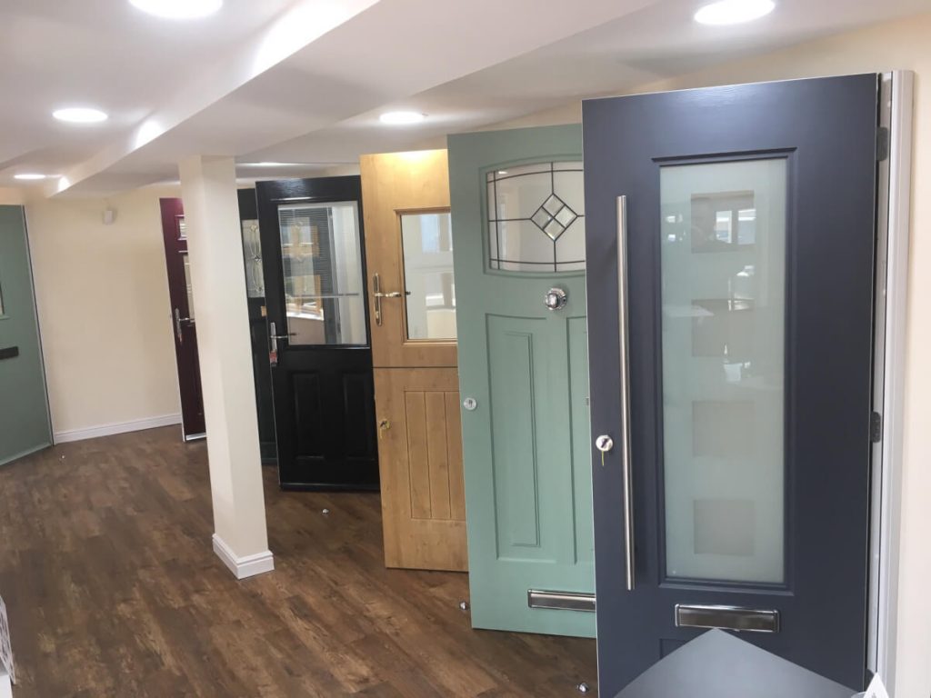 Composite doors at the Droylsden Glass showroom