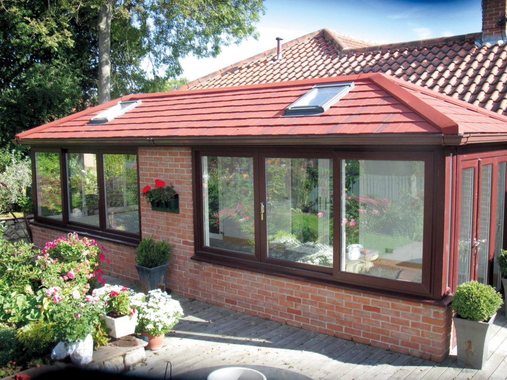 Supalite tiled roof with brick red tiles