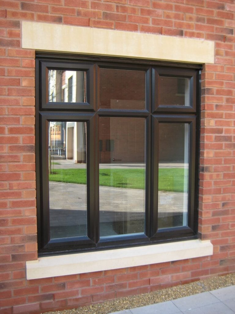 Black ash on white uPVC windows