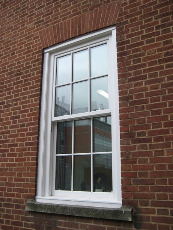 White sash window with astragal bars