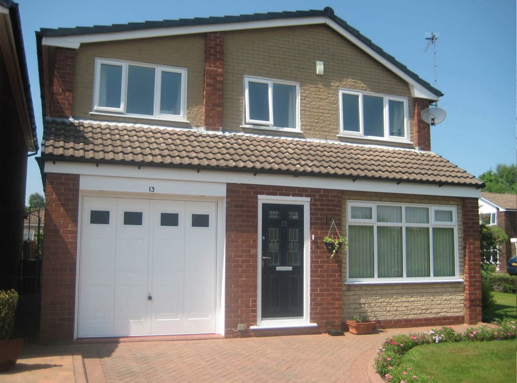 White casement windows on full house