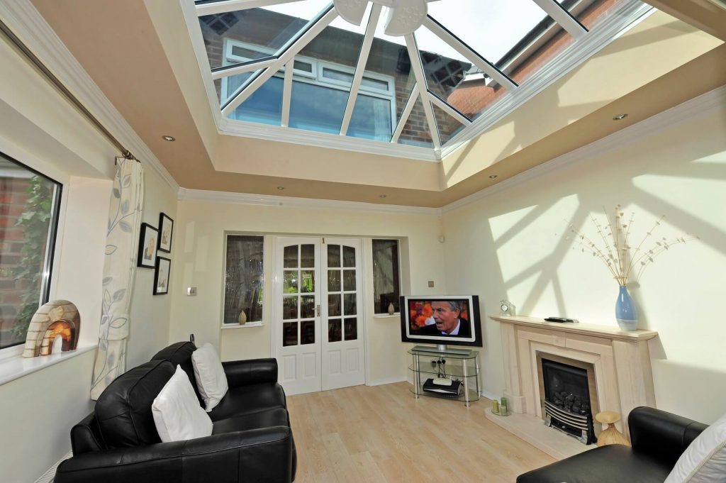 Interior view of lantern orangery roof