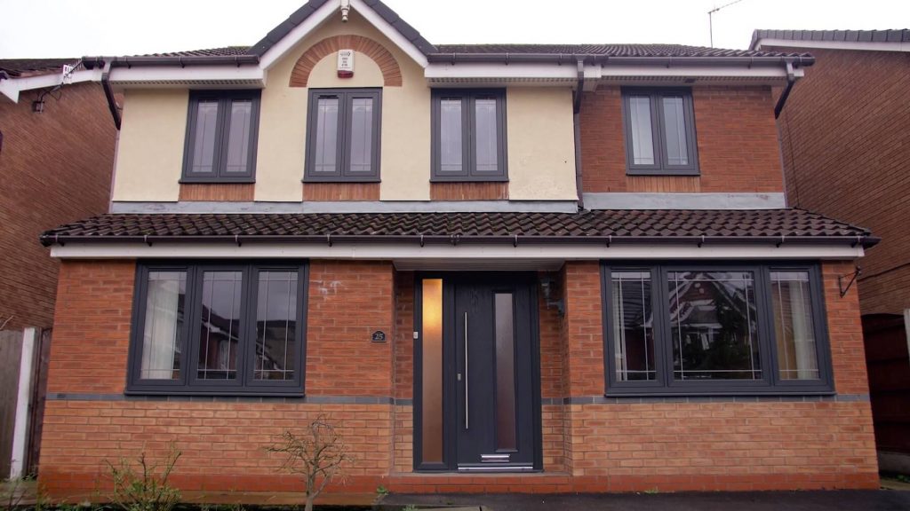 Anthracite Grey composite door and flush sash windows